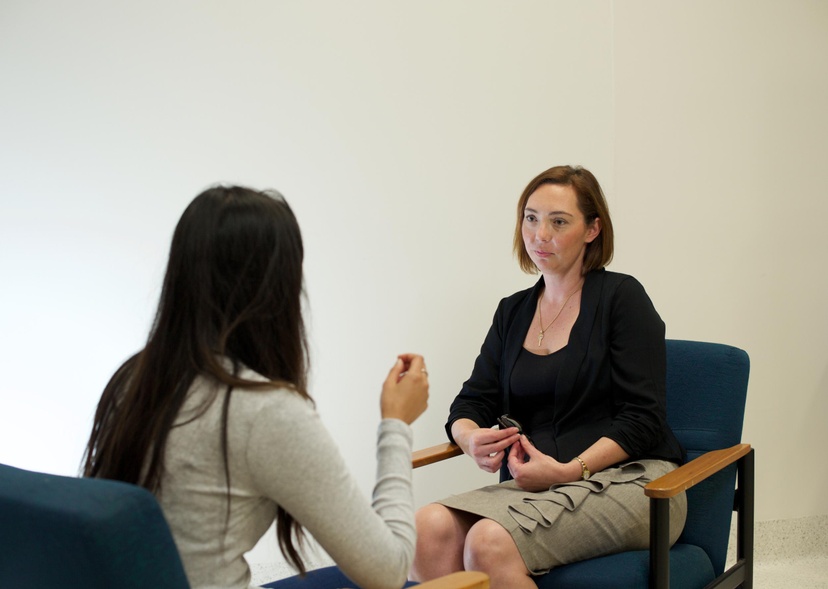Two student practicing a counselling session
