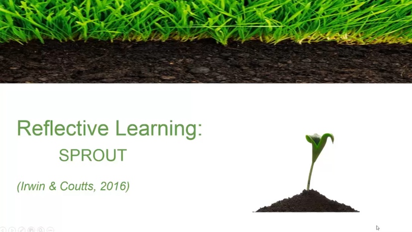 Reflective Learning video opening screen