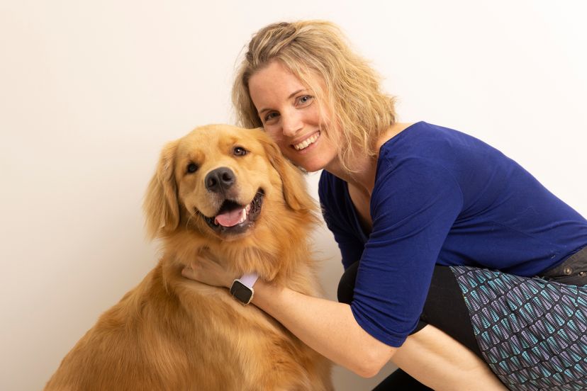 Master of Social Work graduate Noémie Rigaud with therapy dog Tango