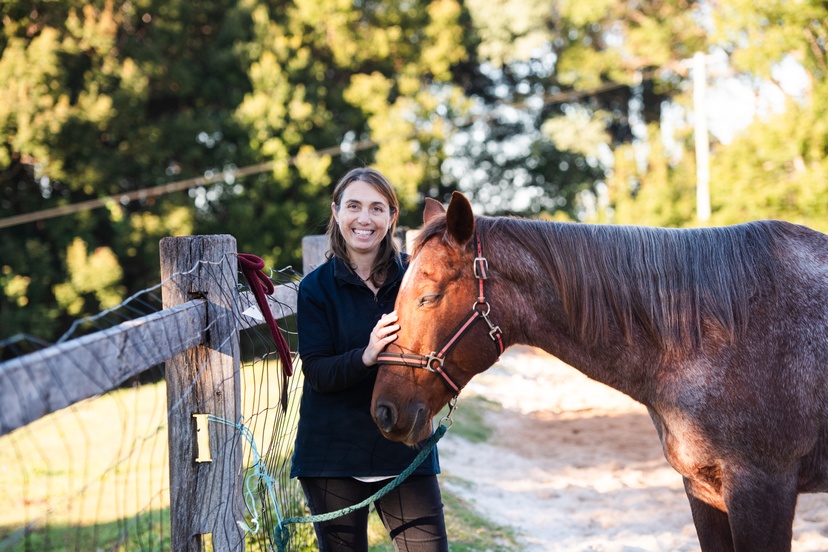 Associate Professor Barbara Padalino handling horse at EquiKids