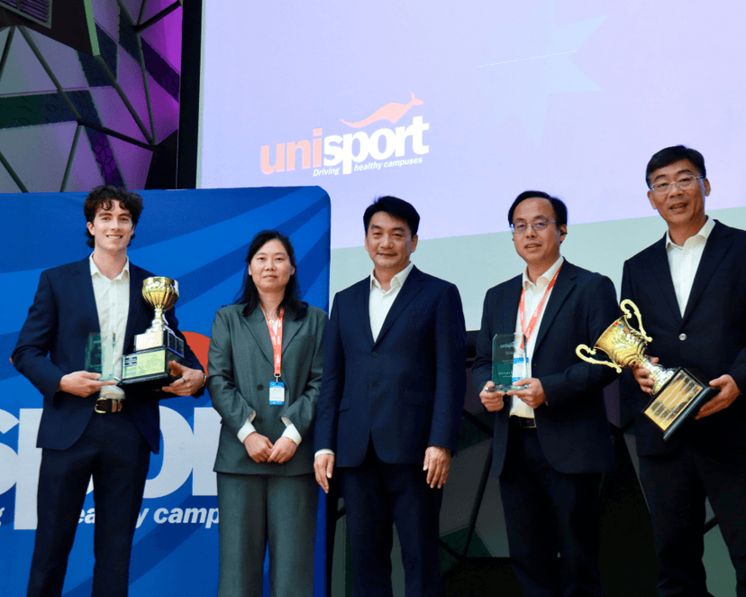 Family photo at the 2025 UniSport Australia Sports Awards ceremony in Melbourne