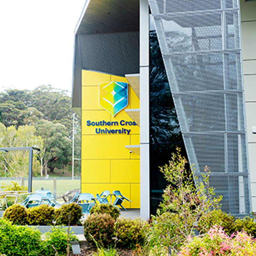 Front view of Health Sciences building at the Coffs Harbour campus