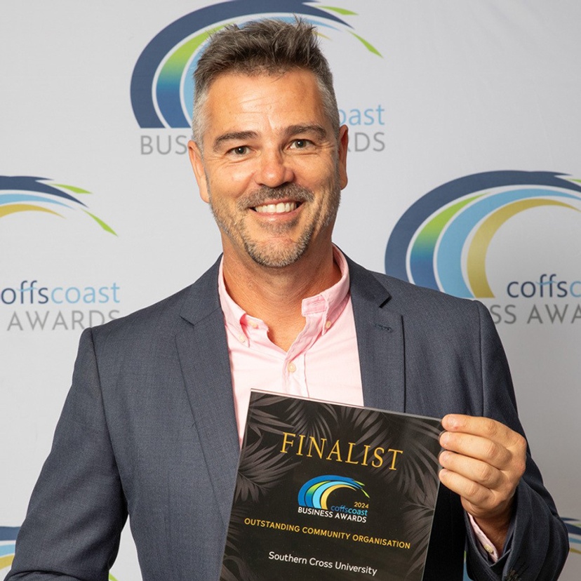 Paul Austin, Manager, Information and Communications Technology, accepts Finalist certificate at the Coffs Harbour Chamber of Commerce Business Awards