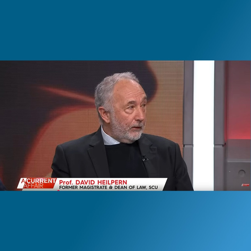 Professor David Heilpern as forum panel member for a special episode of Nine's A Current Affair