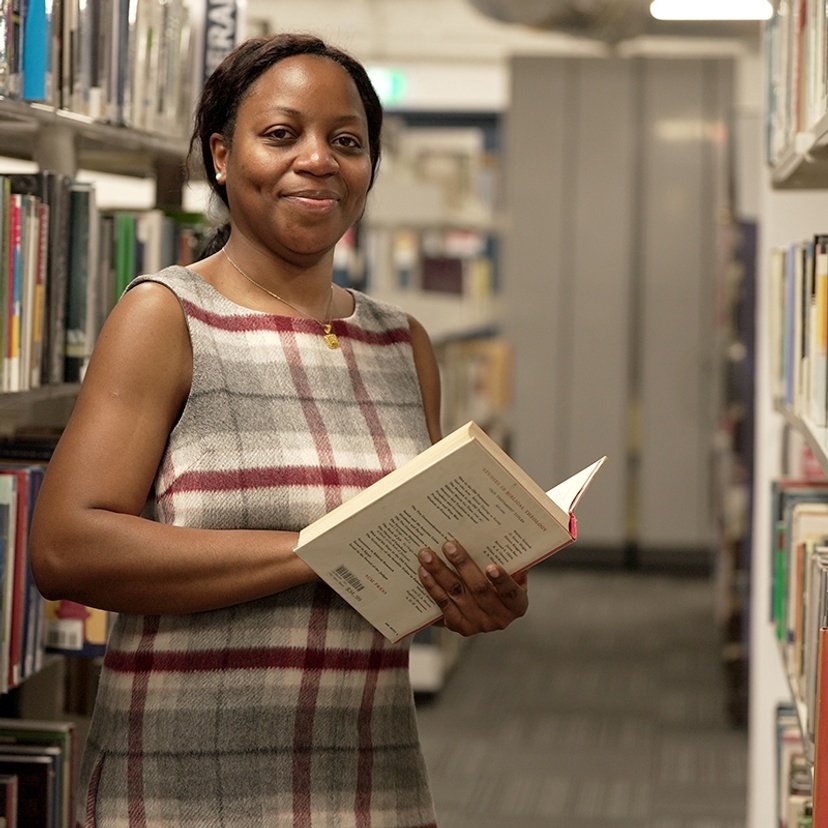 Ebi holding book