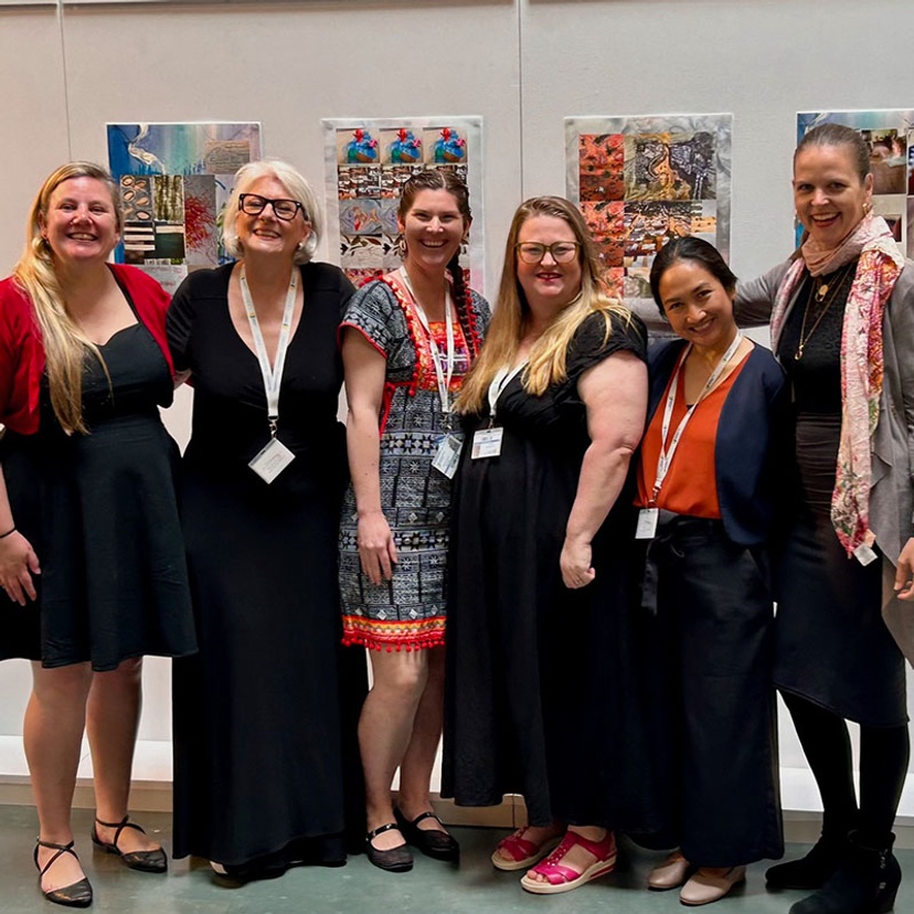 Faculty of Education staff at the ‘Flood Rats: After the Rain’ exhibition launch