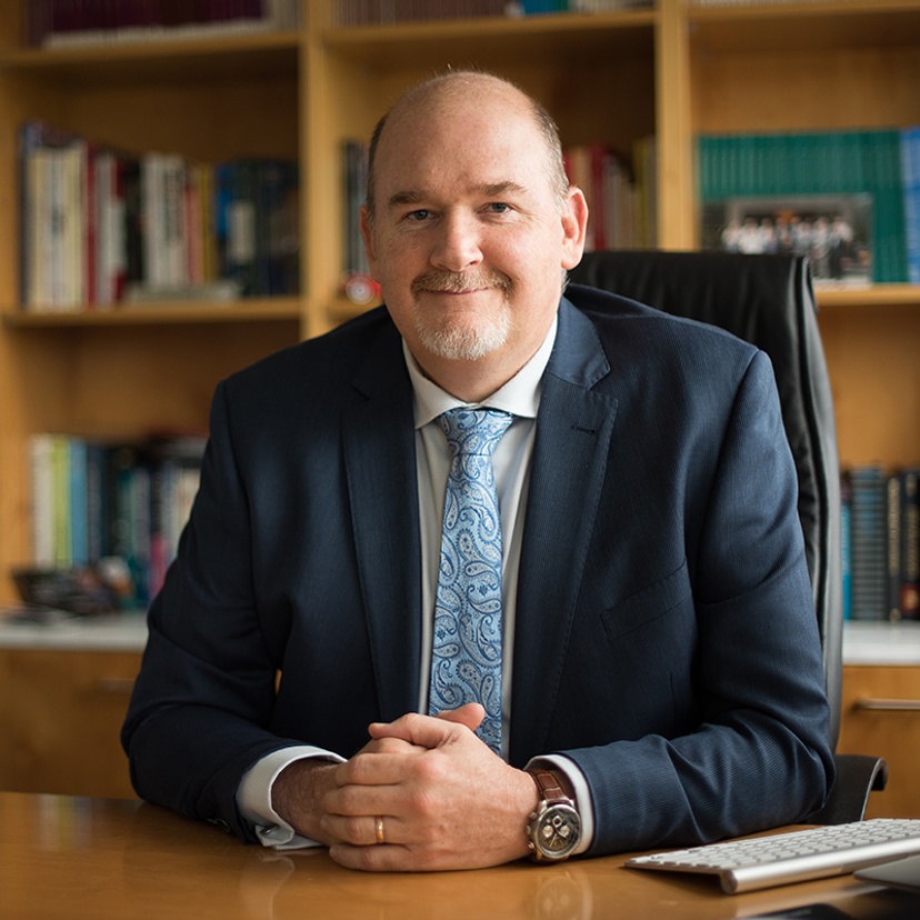 Professor Michael Ewing, Executive Dean of the Faculty of Business, Law and Arts in his office