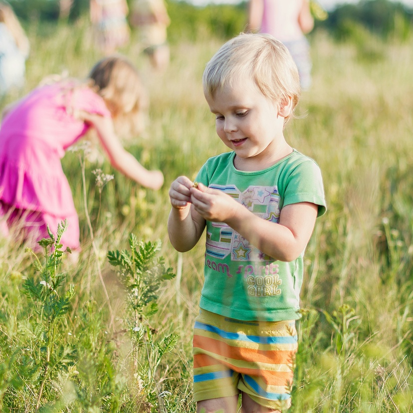 Children in field