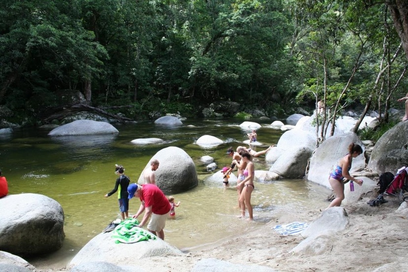 The natural beauty of Mossman Gorge, Daintree National Park, obscures the water hazards. Credit © Qld Government