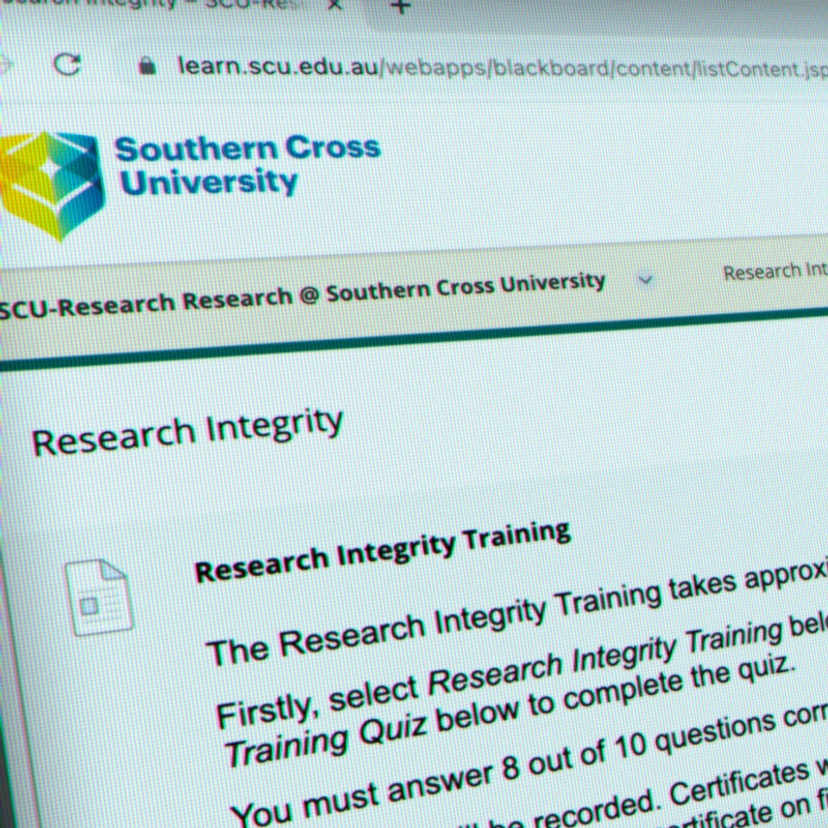 Close up view of training module on-screen