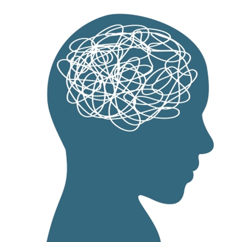 Stock image of head with squiggles