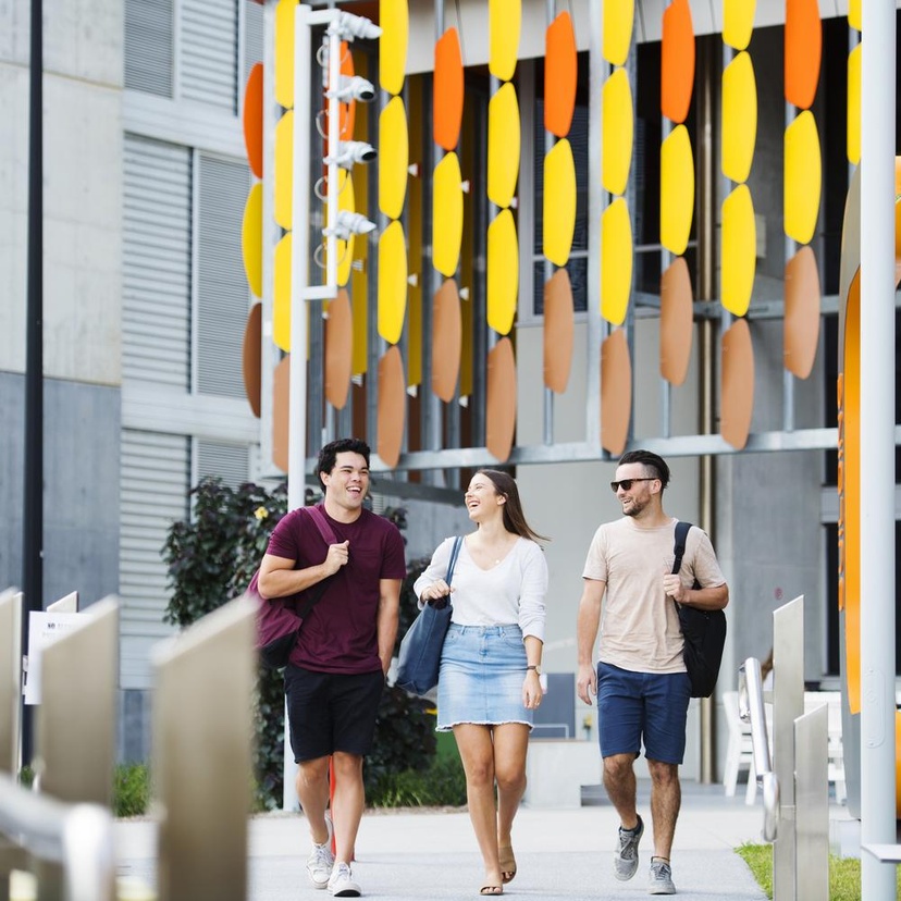 3 student walking to class