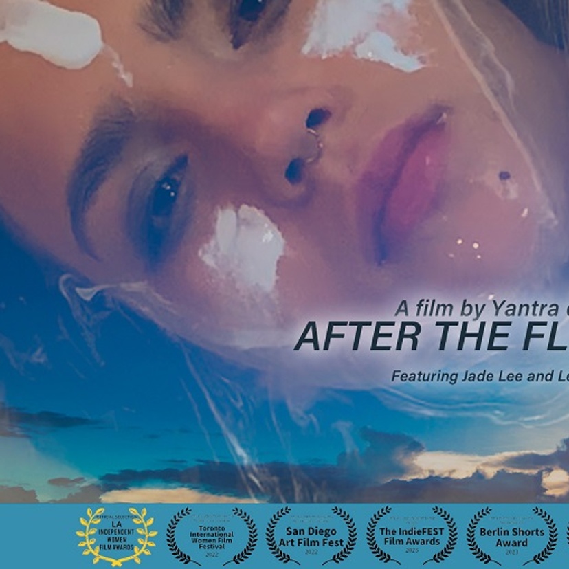 Cinematic picture of a girl lying on her side