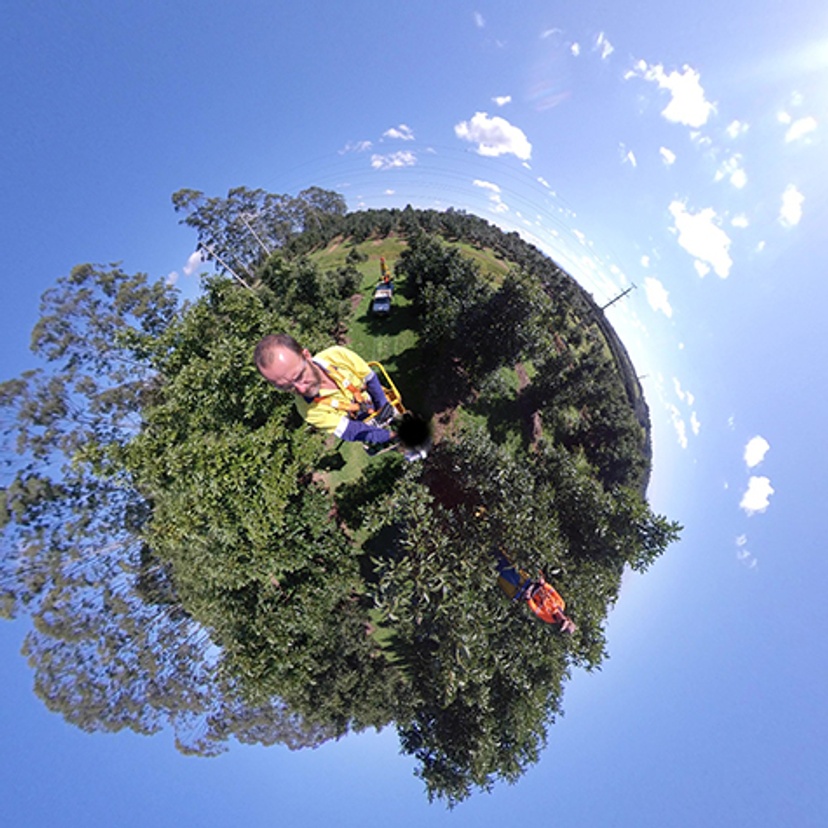 Summerland avocadoes being collected on cherry picker 360 degrees