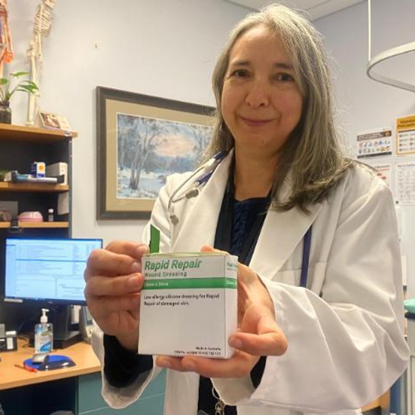 Dr Rosemary Craig with the Rapid Repair product
