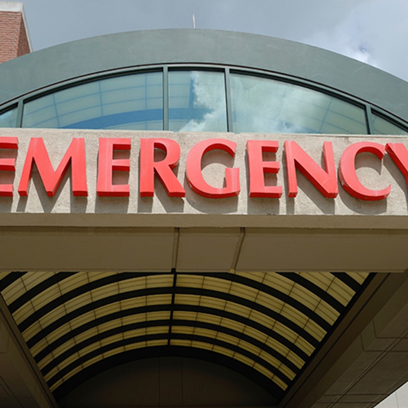 Emergency sign for story on frontline healthcare workers