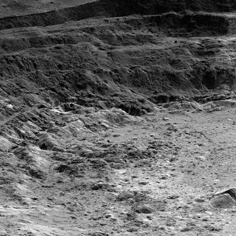 A close-up of the moon's surface