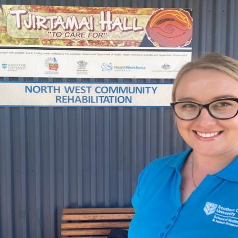 Speech Pathology student Amy Whittle during her placement in rural Australia