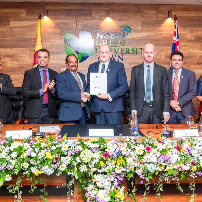 Partnership with NSBM Sri Lanka shows attendees standing