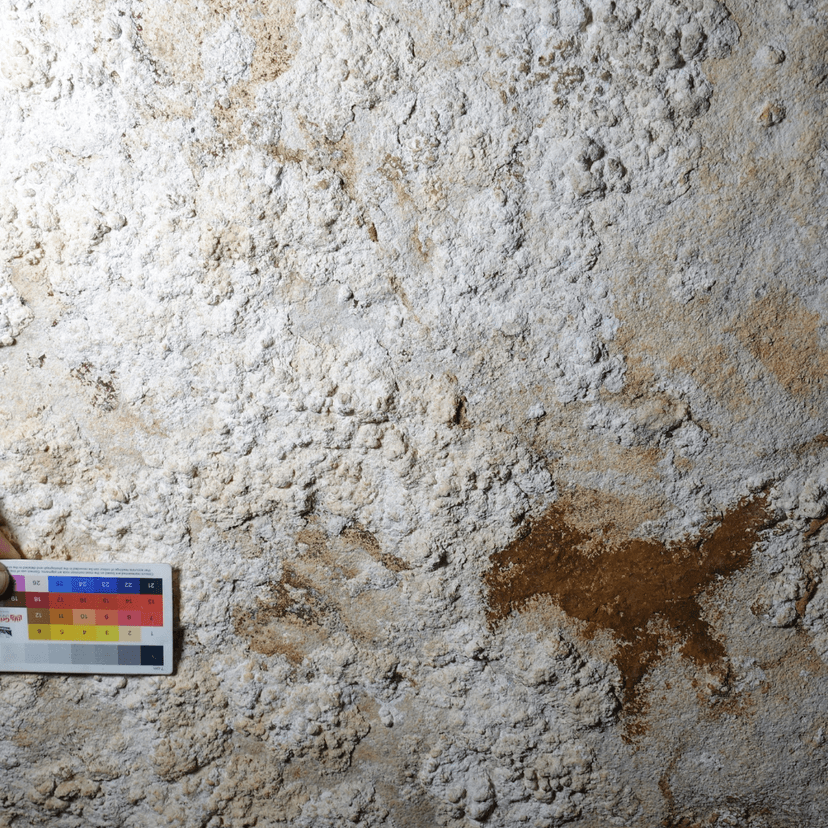 Image of a 67,800 year old hand stencil found on the island of Sulawesi