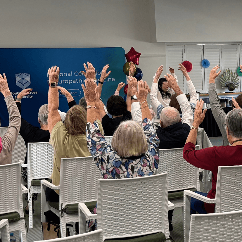 Chair yoga class at Crowley Care in Ballina