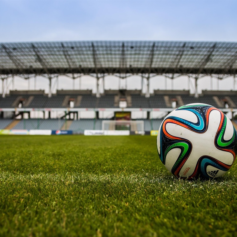 Soccer ball on pitch