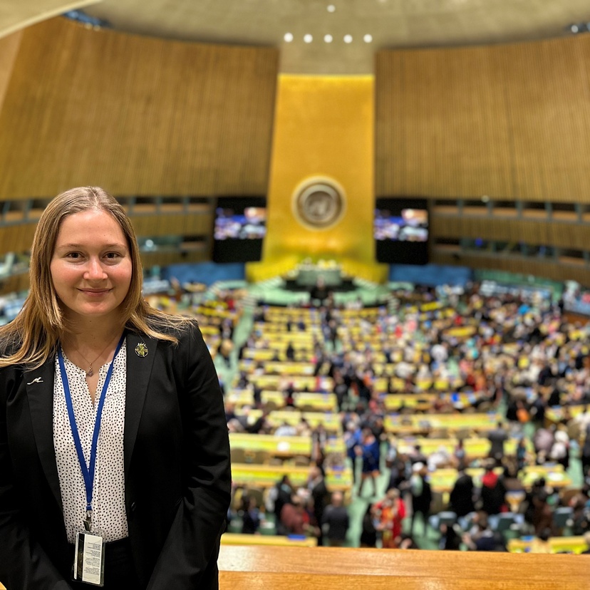 Emily Williams representing Australia at the United Nations Permanent Forum on Indigenous Issues in New York in 2024
