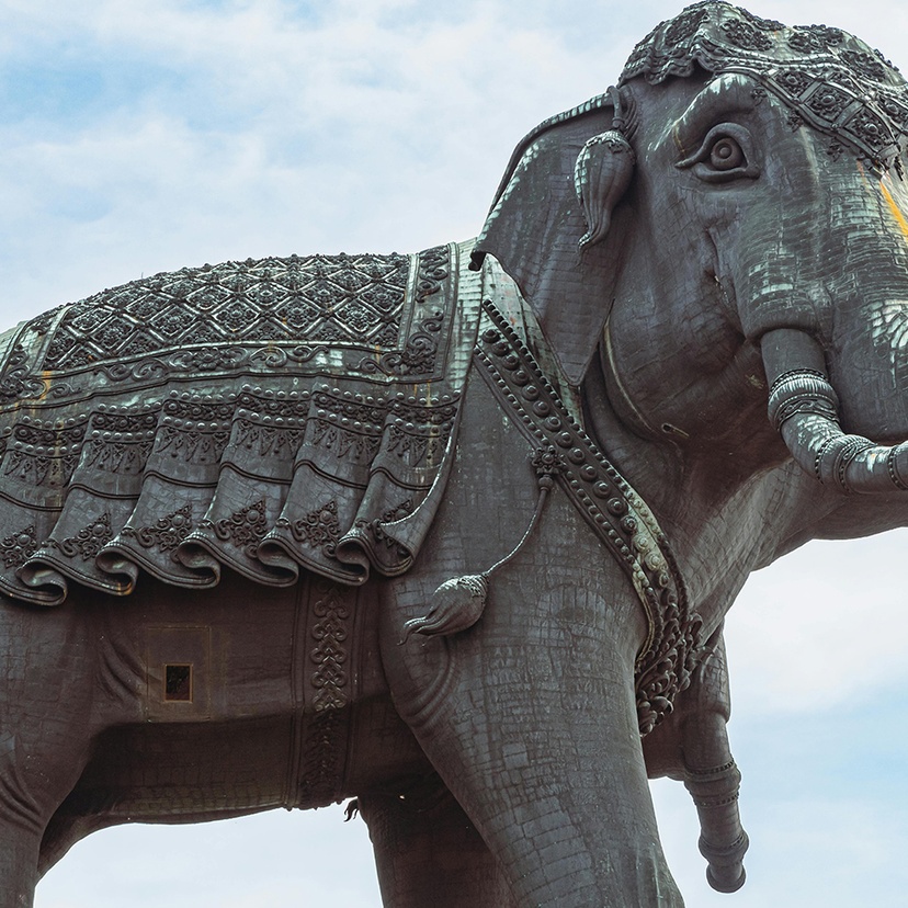 Ancient statue of an elephant
