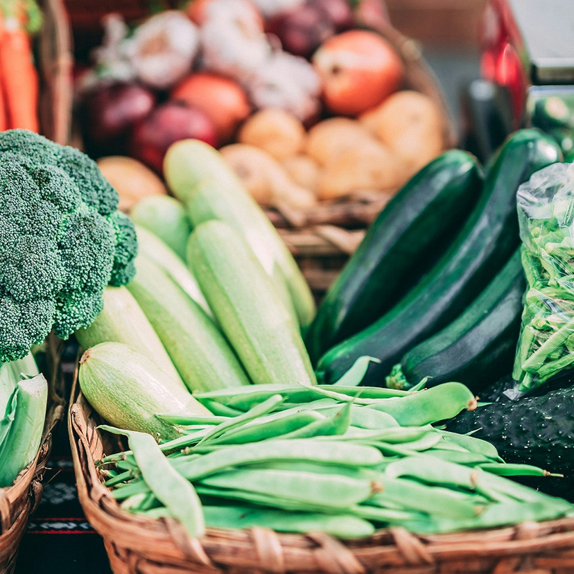 Vegetables at a market stall
