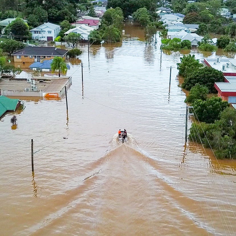 Flood waters in a street