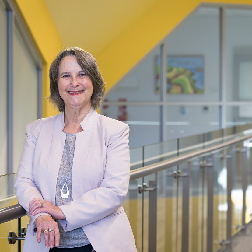 Gillian smiling at camera