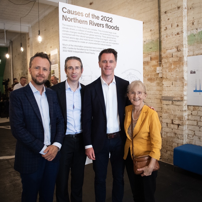 A group of people at a flood research hub