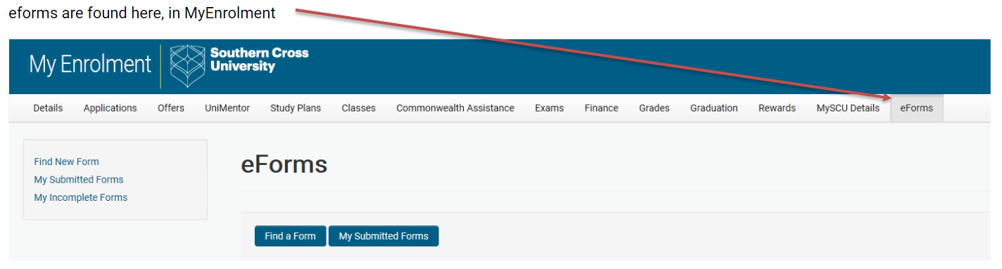 eForms in My Enrolment