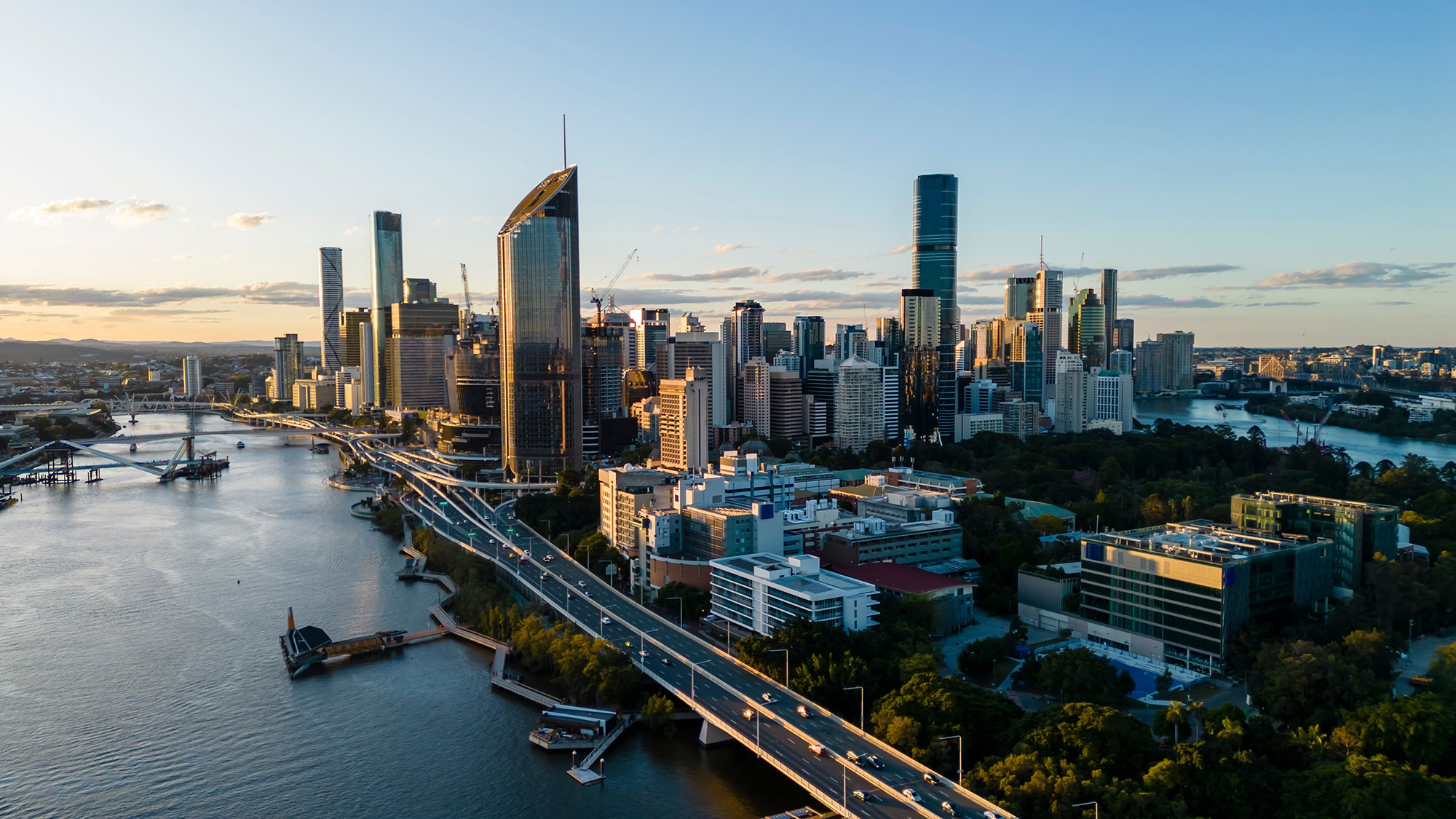 Brisbane city Brisbane Australia - shows river and city centre