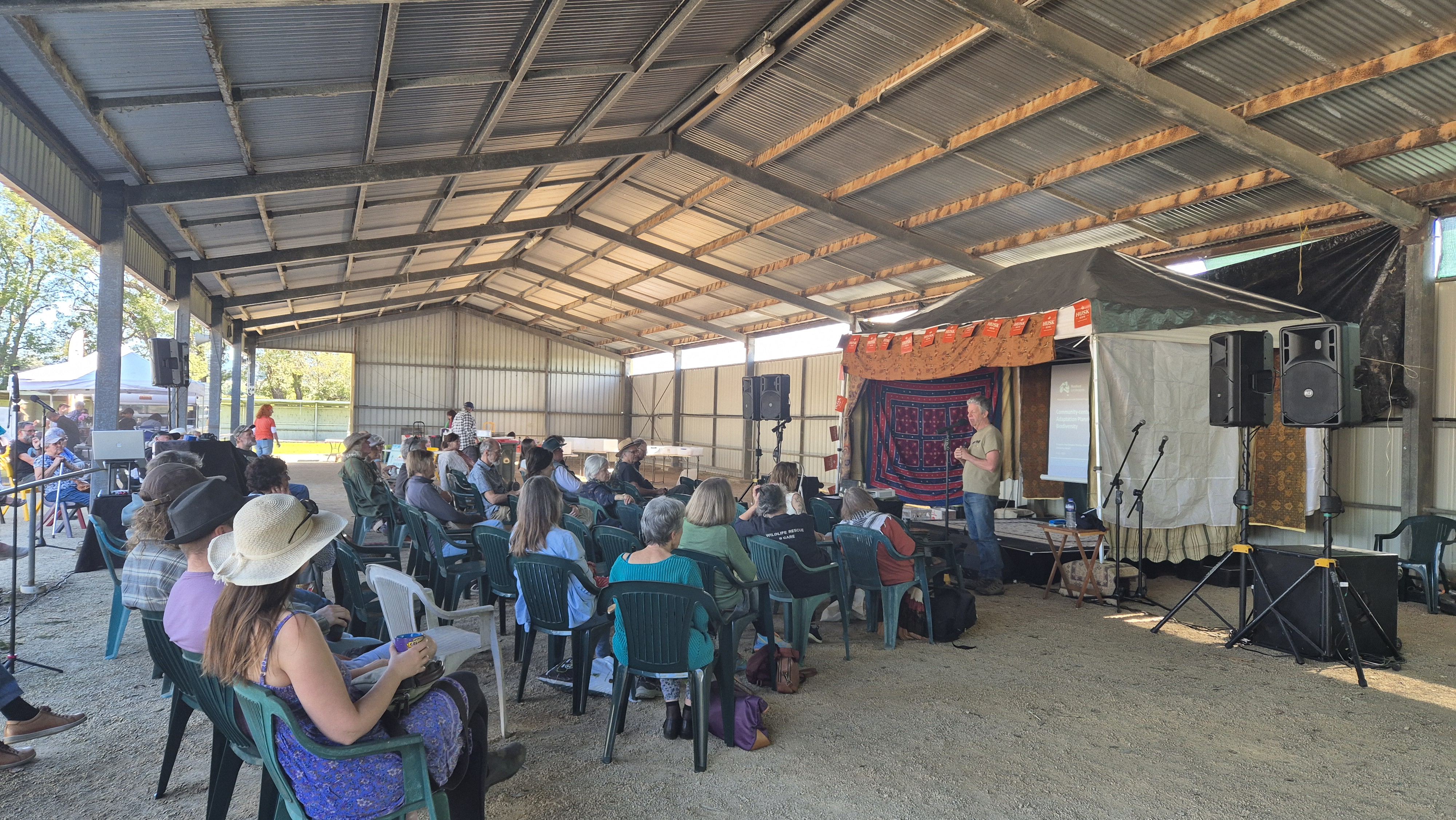 Crowd listening to guest speaker at Tweed World Environemnt Day
