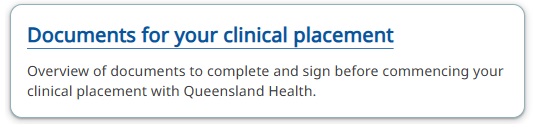 Qld Health docs for placement