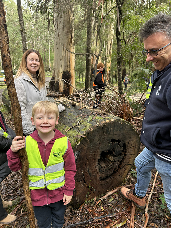 Nature School at Colac West Primary IMG_0752 A boy with two adults in the bush